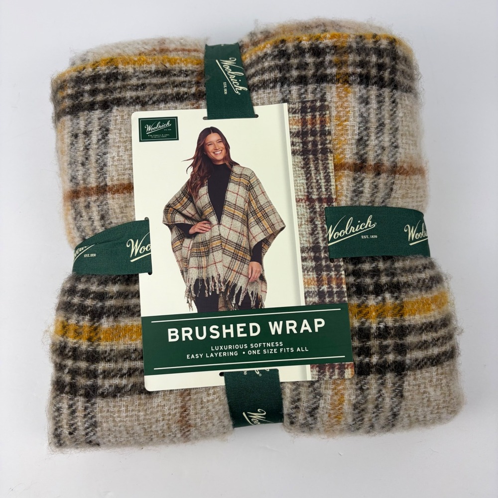 Woolrich Green Label Brushed Wrap Plaid Yellow One Size WR010725